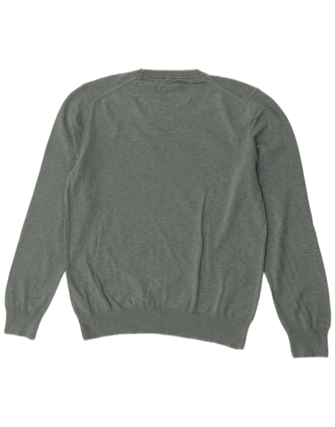 Suéter masculino Marks & Spencer com gola redonda, grande algodão verde
