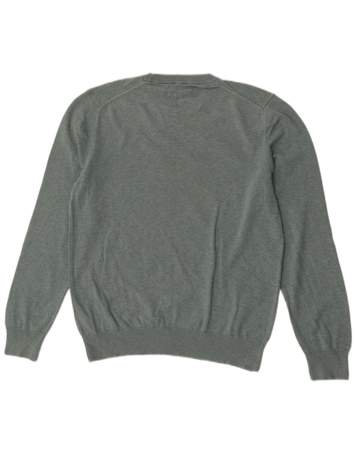 Suéter masculino Marks & Spencer com gola redonda, grande algodão verde