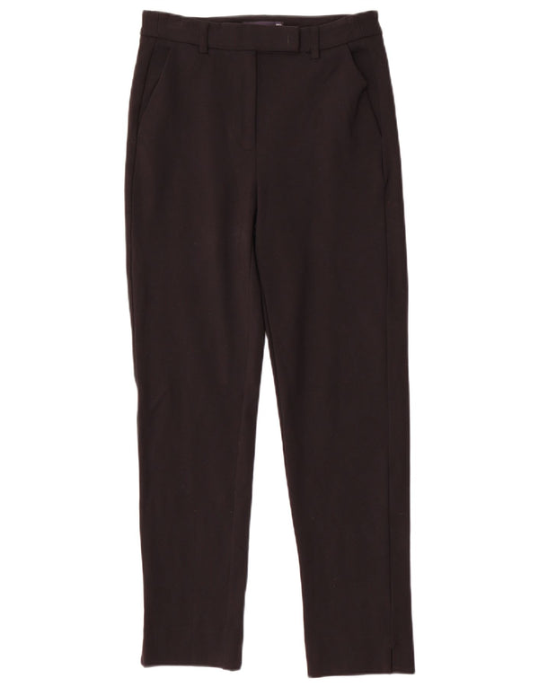 Calça feminina Marks & Spencer Slim Suit UK 8 pequena W26 L28 preta viscose