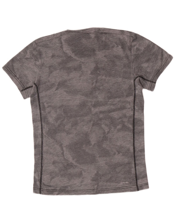 Camiseta masculina Adidas Climalite Top pequena cinza camuflada poliéster