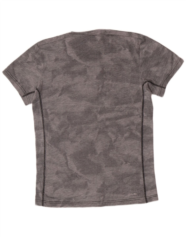 Camiseta masculina Adidas Climalite Top pequena cinza camuflada poliéster