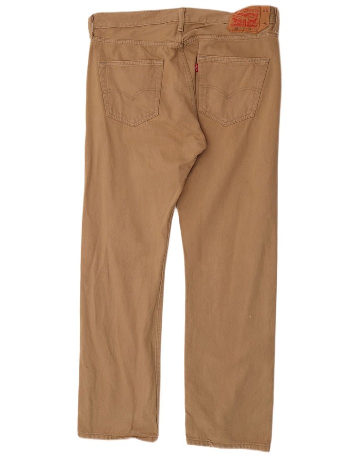 Calça Jeans Levis Masculina 501 Stretch Straight W34 L30 Marrom Algodão