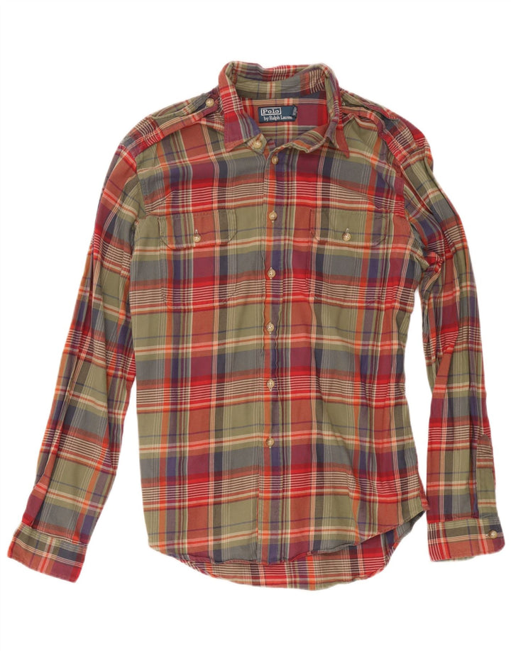 Polo Ralph Lauren Camisa masculina grande de algodão xadrez multicolorido