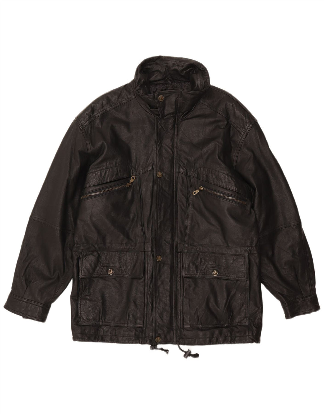 Jaqueta de couro masculina DON CAMILLO IT 48 couro preto médio