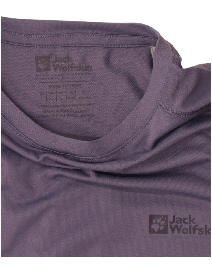 Camiseta feminina JACK WOLFSKIN Reino Unido 14/16 grande roxo poliéster