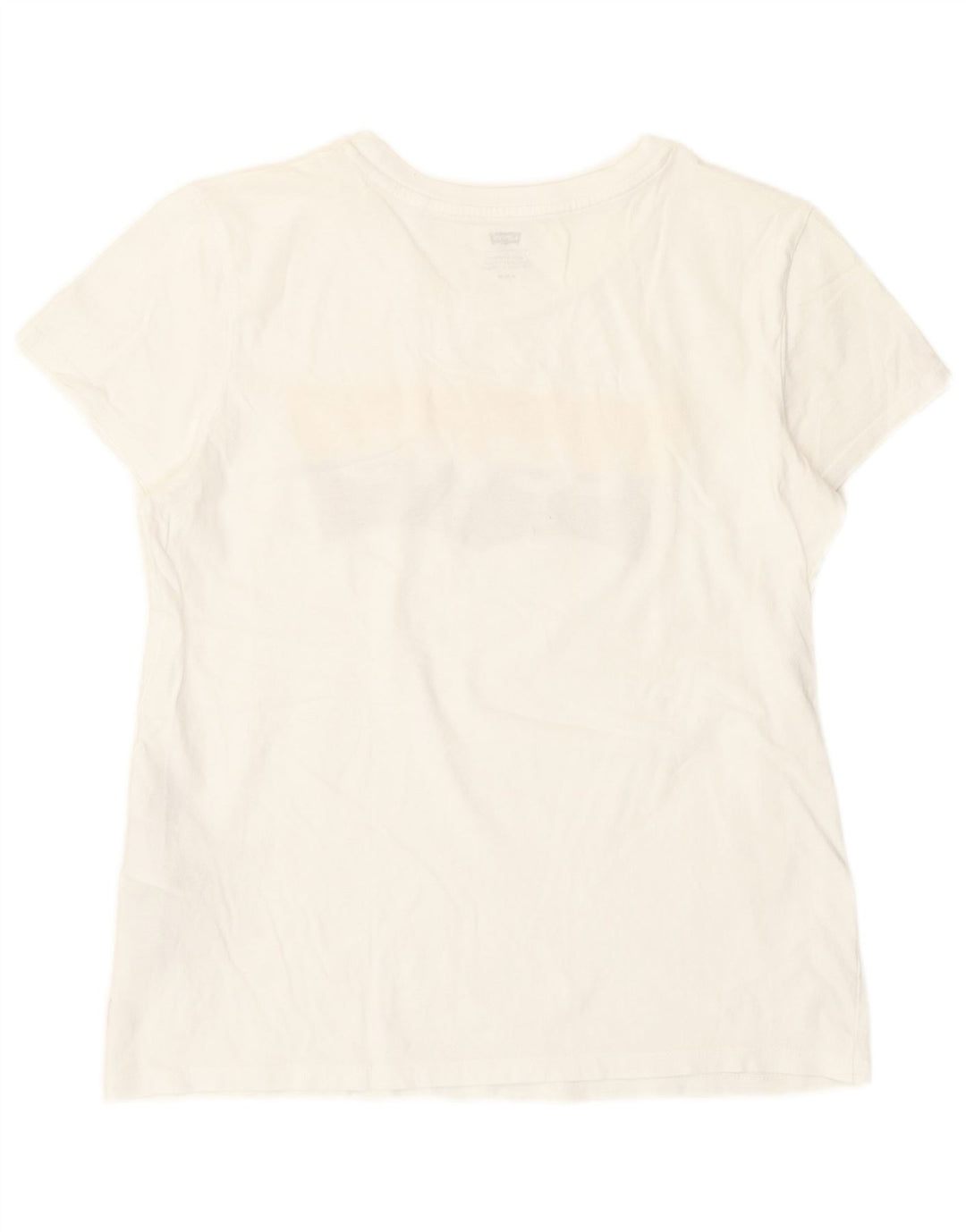 Camiseta feminina gráfica Levi's UK 14 algodão branco médio