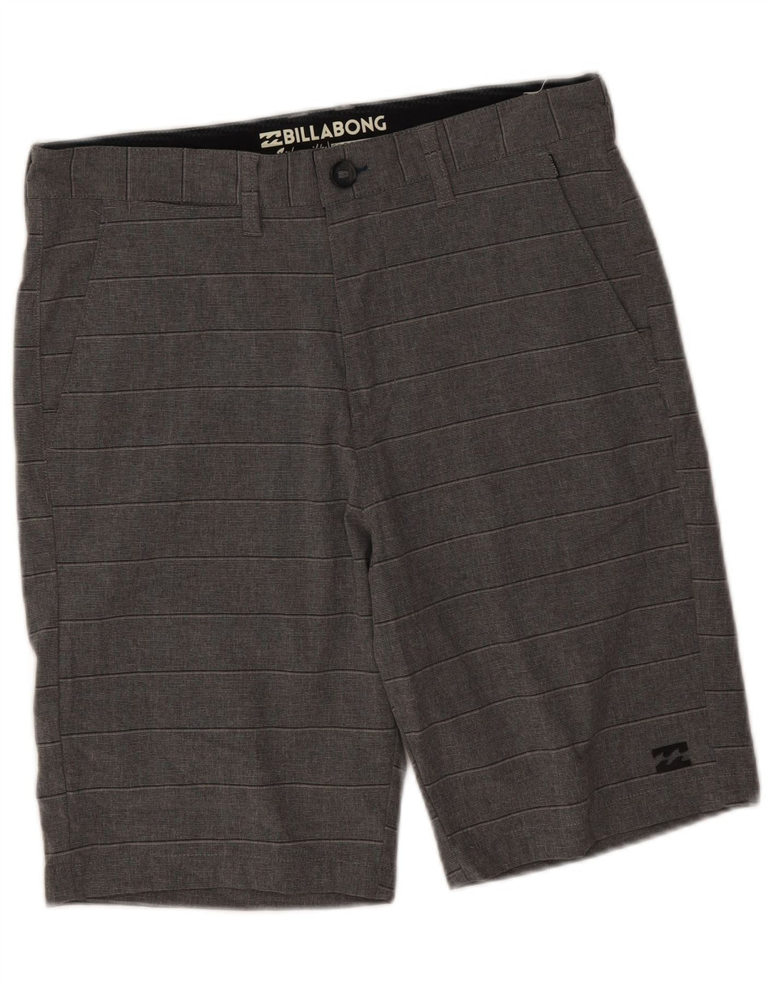 Billabong Mens Chino Shorts W31 poliéster listrado cinza médio