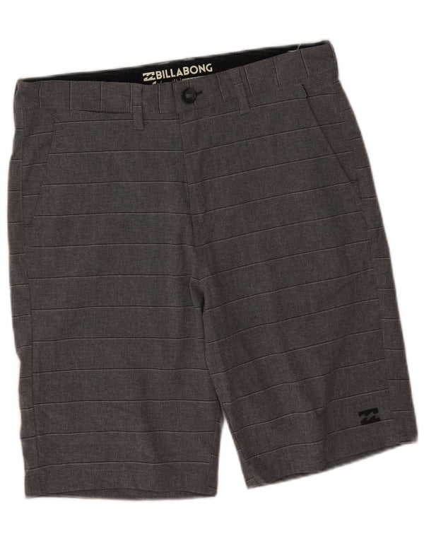 Billabong Mens Chino Shorts W31 poliéster listrado cinza médio