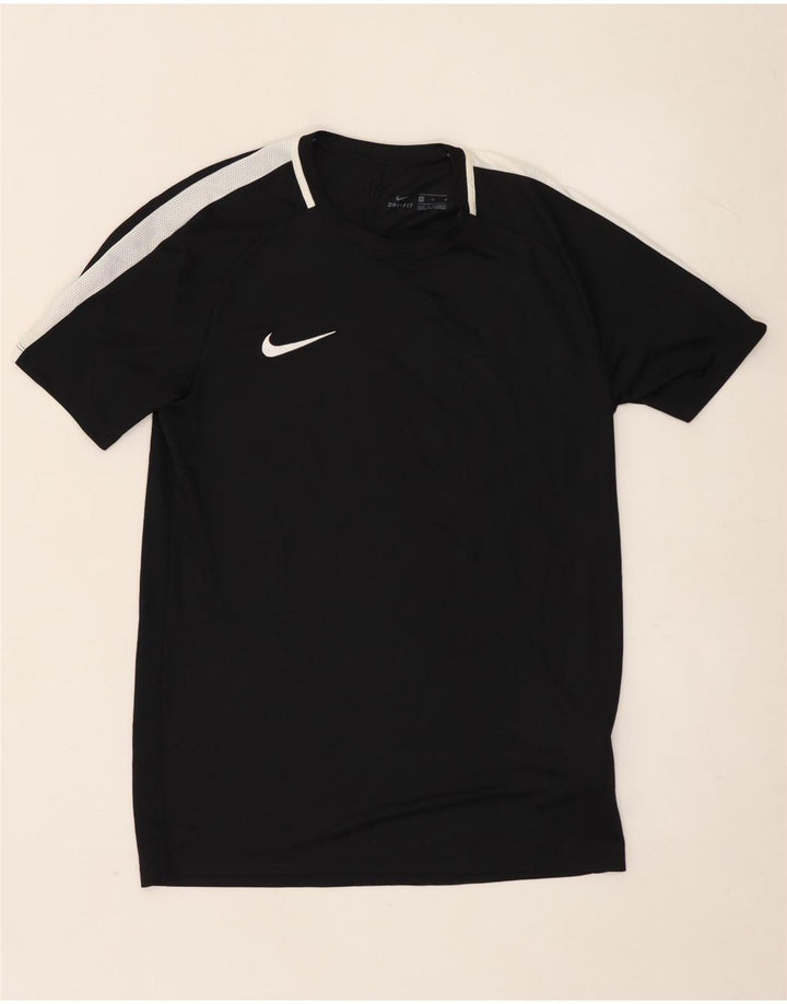 Camiseta masculina Nike Dri Fit Top médio preto colorblock poliéster