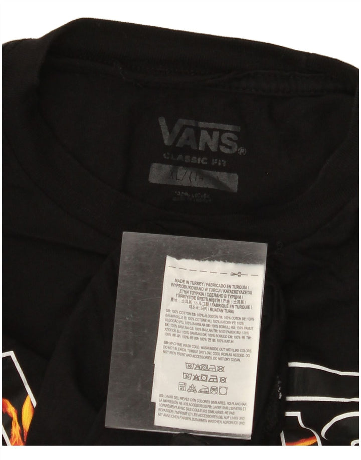 VANS Boys Graphic Top manga comprida 13-14 anos XL preto colorblock