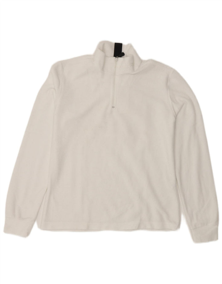 Jumper de lã feminino Colmar com zíper e pescoço Reino Unido 10 poliéster branco pequeno