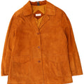 Jaqueta feminina de camurça Peter Hahn US 23 3XL couro marrom
