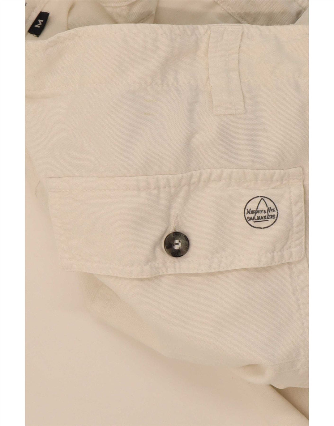 Calça chino reta masculina Murphy & Nye médio W32 L32 algodão branco