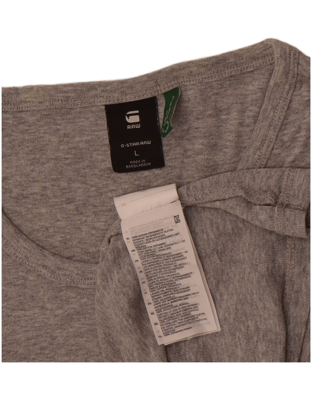 Camiseta masculina G-Star Top grande algodão manchado cinza