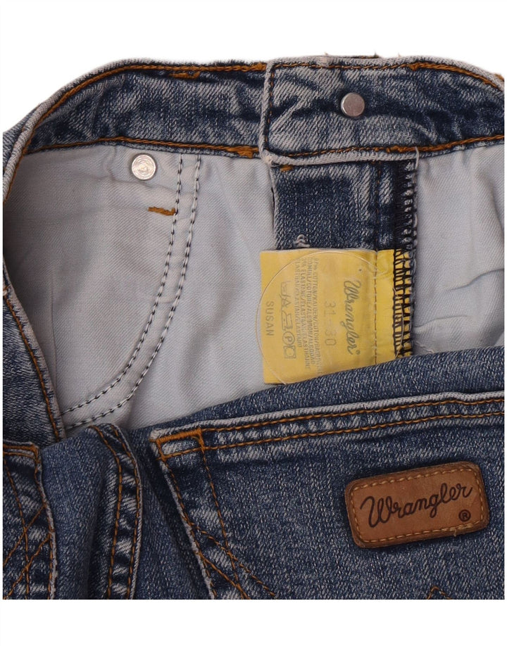 Wrangler Feminino Susan Slim Jeans W31 L30 Azul Algodão