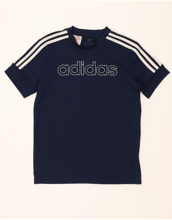 Camiseta Adidas Boys Aeroready Graphic Top 11-12 Anos Azul Marinho Poliéster