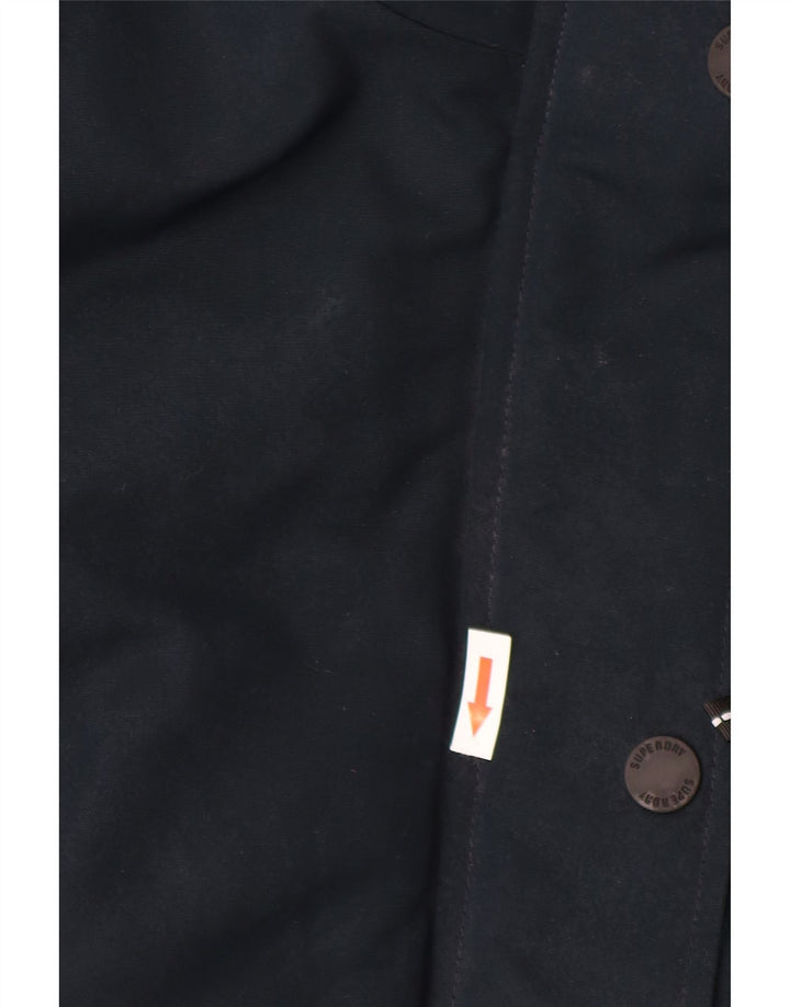 Jaqueta acolchoada com capuz feminina Superdry UK 10 poliéster azul marinho pequeno
