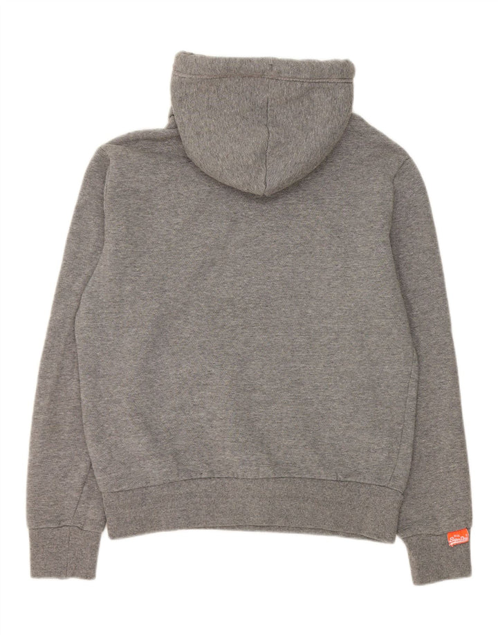 Suéter com capuz masculino Superdry algodão cinza médio