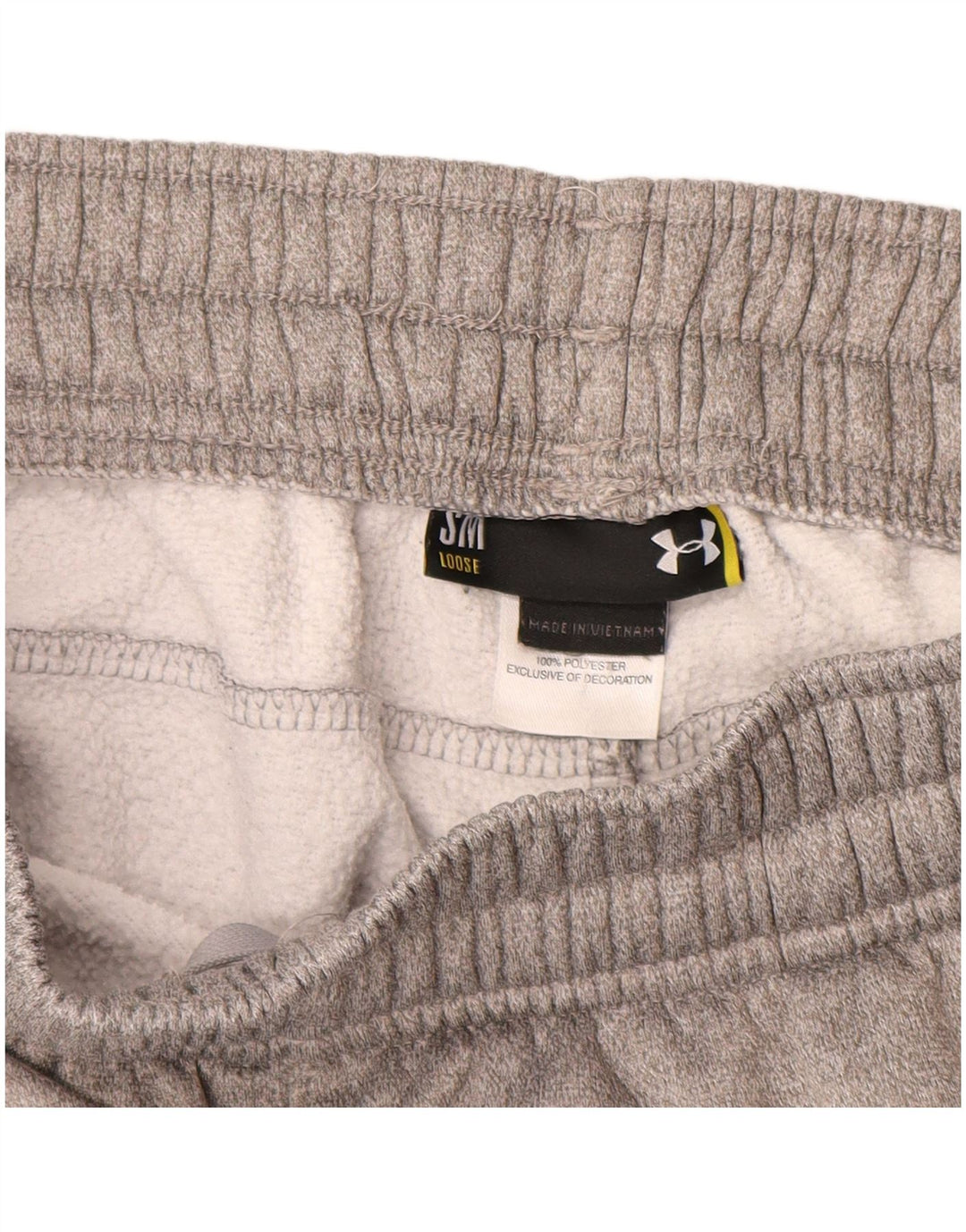 UNDER ARMOUR Calça de treino masculina gráfica pequena poliéster cinza