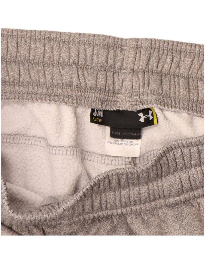 UNDER ARMOUR Calça de treino masculina gráfica pequena poliéster cinza