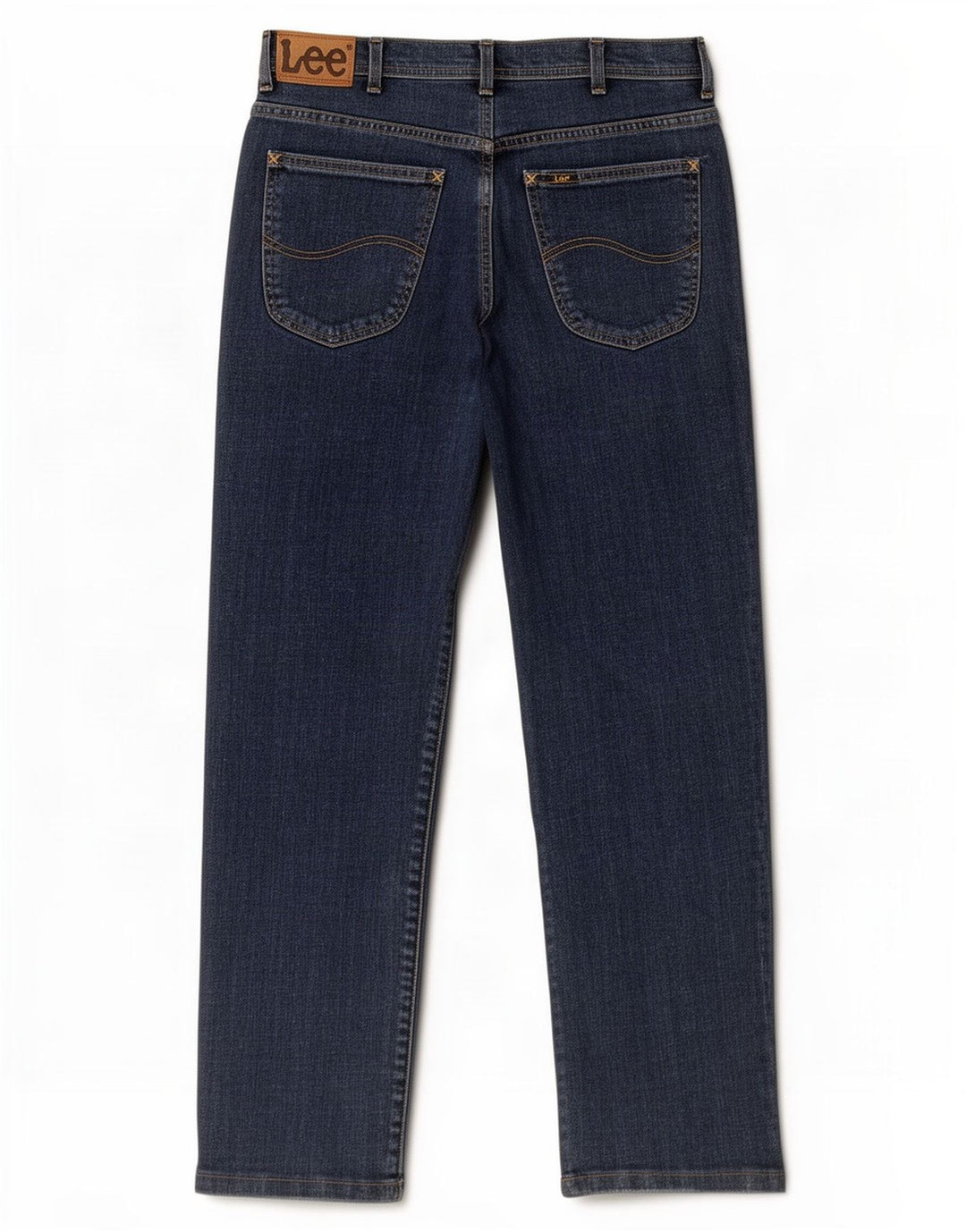 Lee Mens Brooklyn Straight Jeans W34 L30 Azul Marinho Algodão