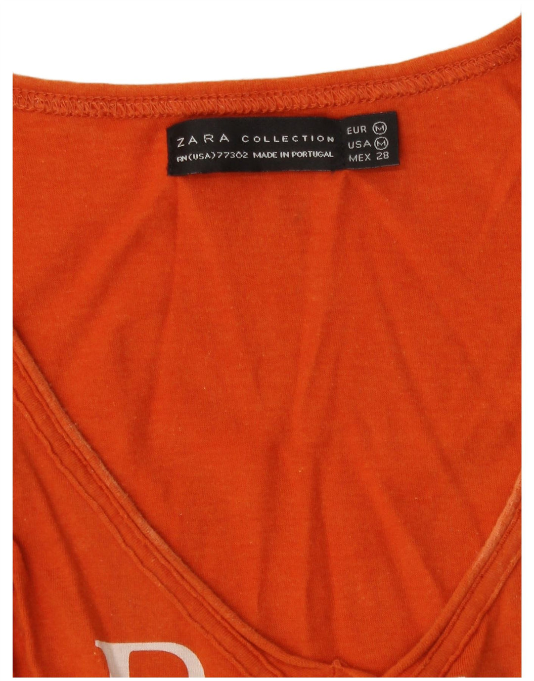 Zara Womens Graphic Vest Top UK 12 Médio Laranja Floral