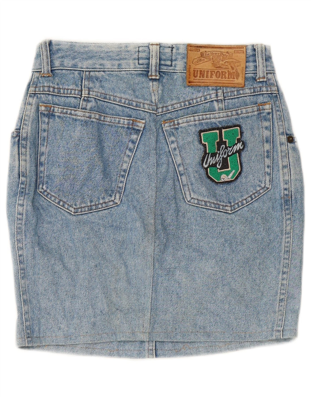 Saia jeans feminina UNIFORM IT 44 médio W25 algodão azul