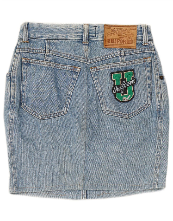 Saia jeans feminina UNIFORM IT 44 médio W25 algodão azul
