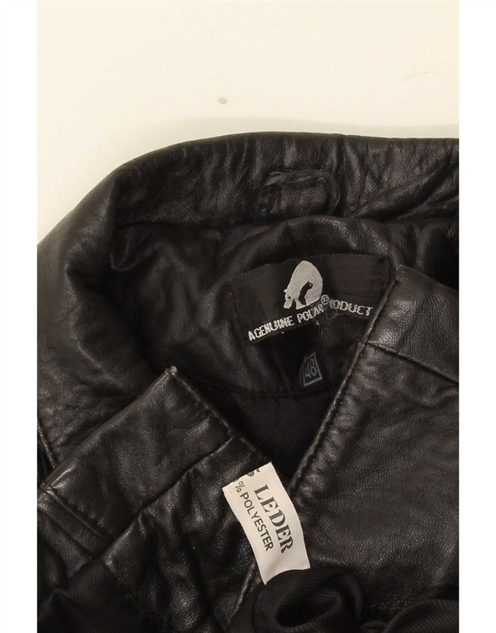 Jaqueta de couro feminina vintage IT 48 XL couro preto