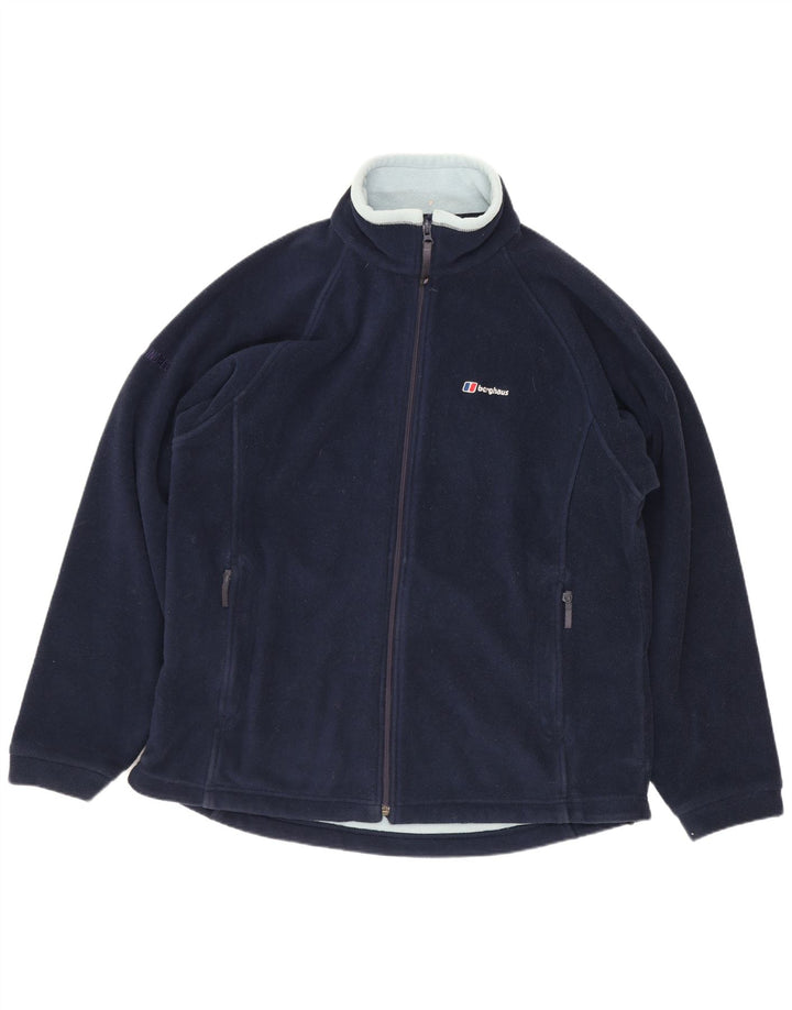 Jaqueta de lã feminina Berghaus UK 16 grande poliéster azul marinho