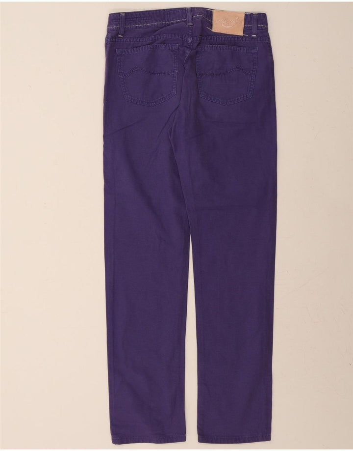JACOB COHEN Womens Straight Casual Trousers W33 L32 Purple Cotton Vintage Jacob Cohen and Second-Hand Jacob Cohen from Messina Hembry 