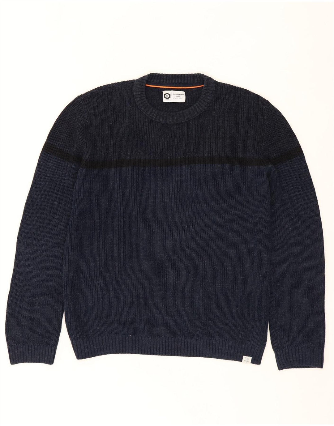 JACK & JONES Mens Crew Neck Jumper Sweater XL Navy Blue Cotton Vintage Jack & Jones and Second-Hand Jack & Jones from Messina Hembry 