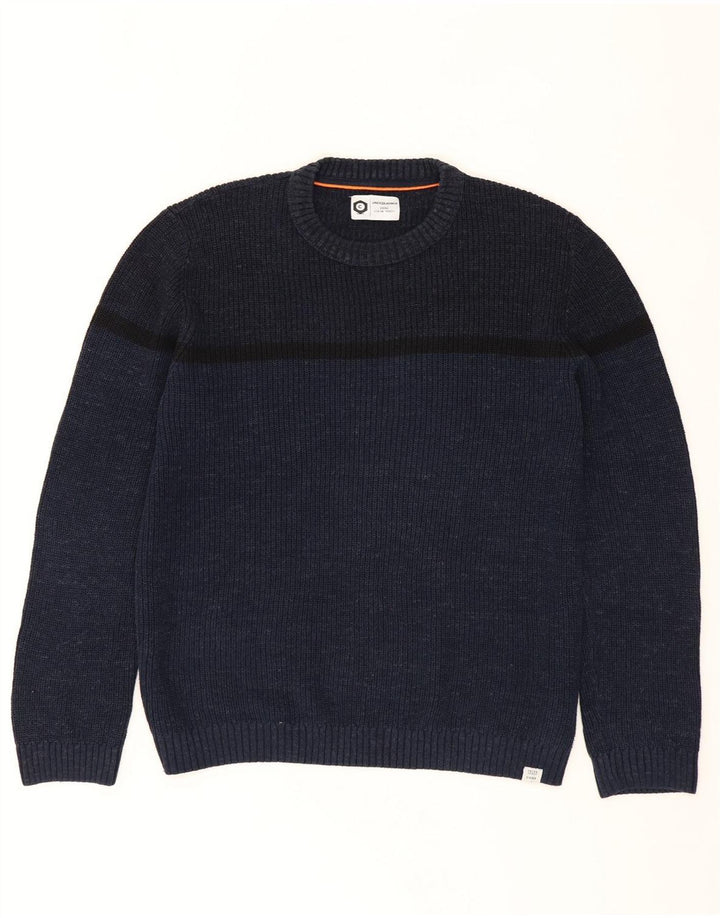 JACK & JONES Mens Crew Neck Jumper Sweater XL Navy Blue Cotton Vintage Jack & Jones and Second-Hand Jack & Jones from Messina Hembry 