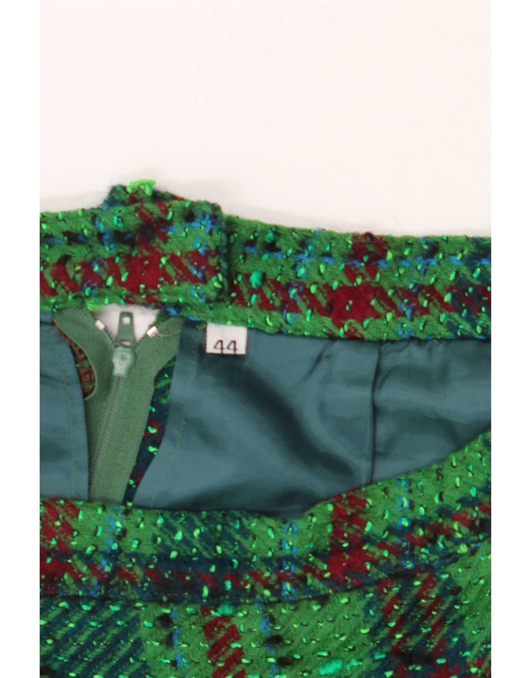 Saia lápis feminina vintage IT 44 médio W28 xadrez verde