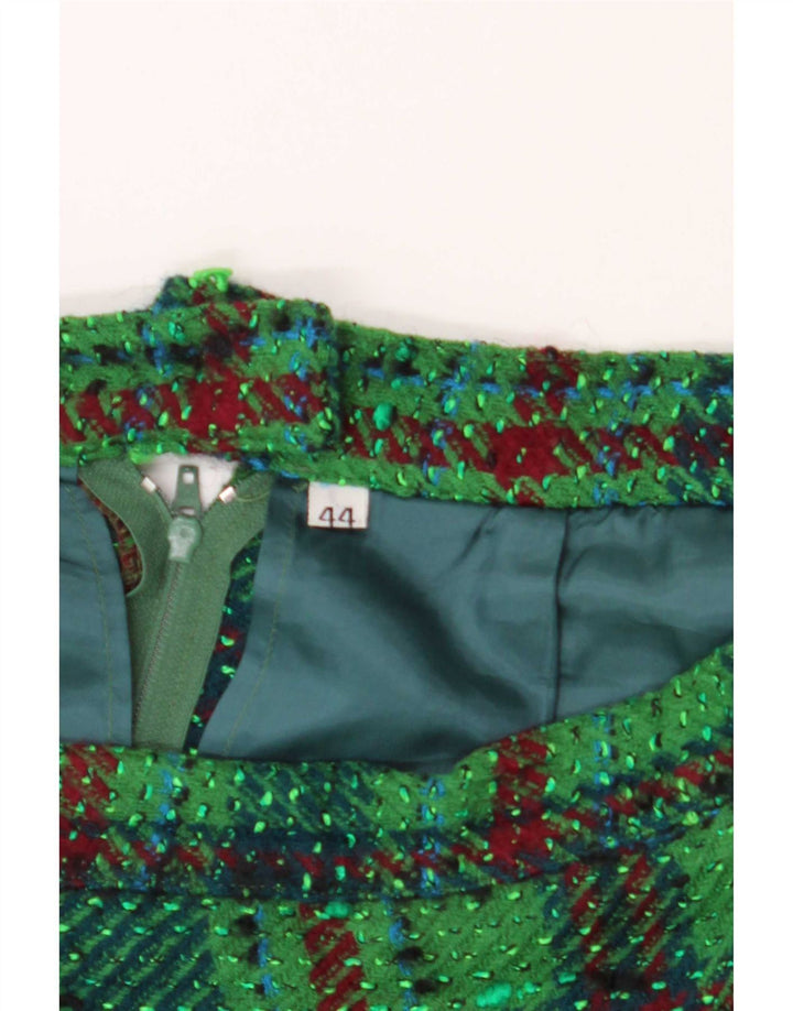 Saia lápis feminina vintage IT 44 médio W28 xadrez verde