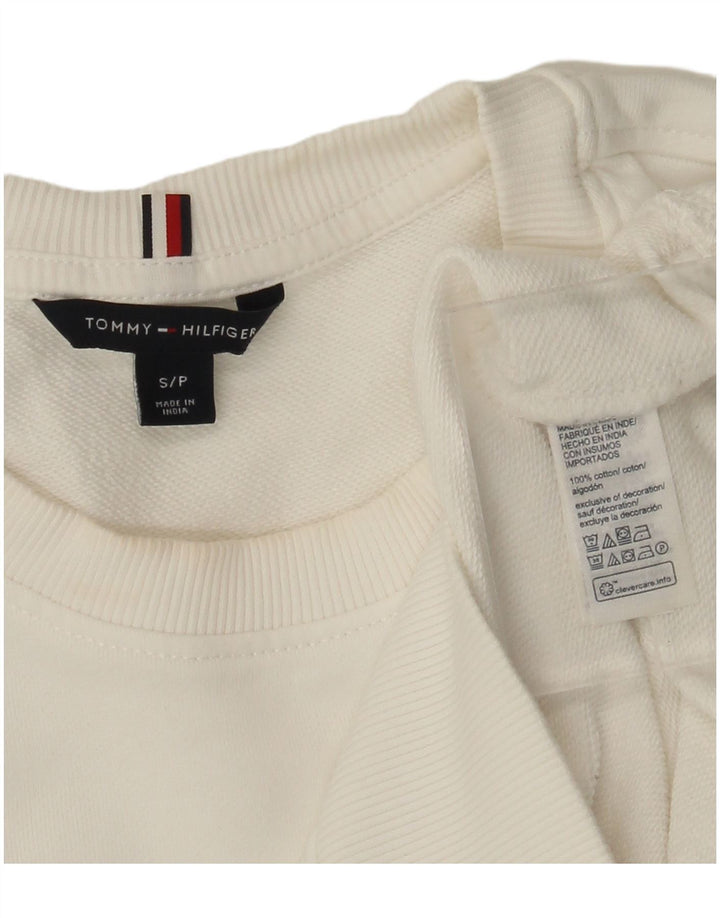Tommy Hilfiger moletom gráfico masculino jumper pequeno algodão branco