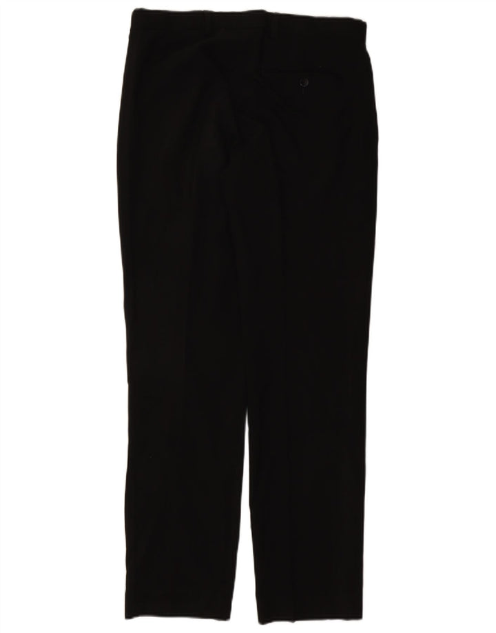 Calça masculina de ajuste regular Marks & Spencer W32 L31 poliéster preto