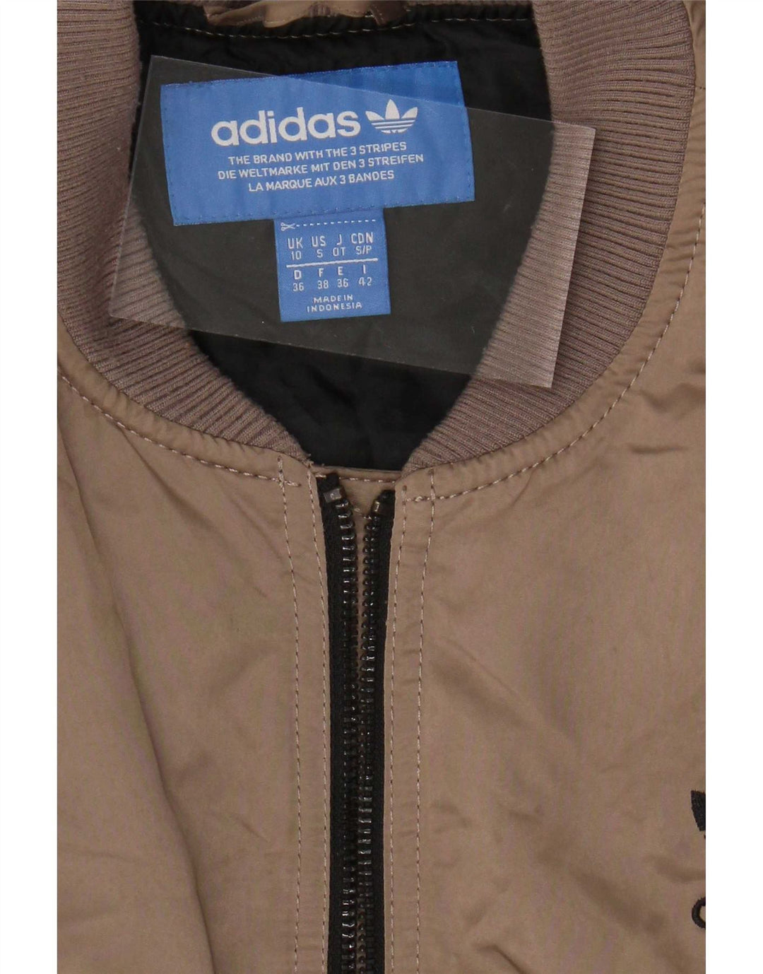 Jaqueta Adidas Feminina Graphic Oversized Acolchoada UK 10 Pequena Marrom Poliéster