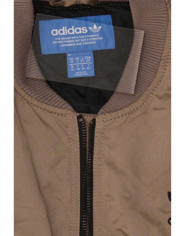 Jaqueta Adidas Feminina Graphic Oversized Acolchoada UK 10 Pequena Marrom Poliéster