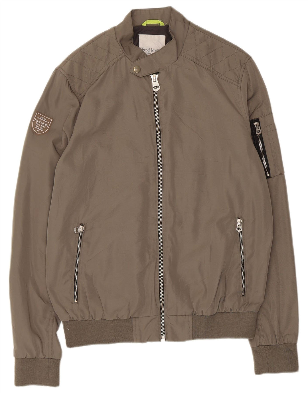 Jaqueta bomber masculina Fred Mello UK 38 poliamida cinza médio