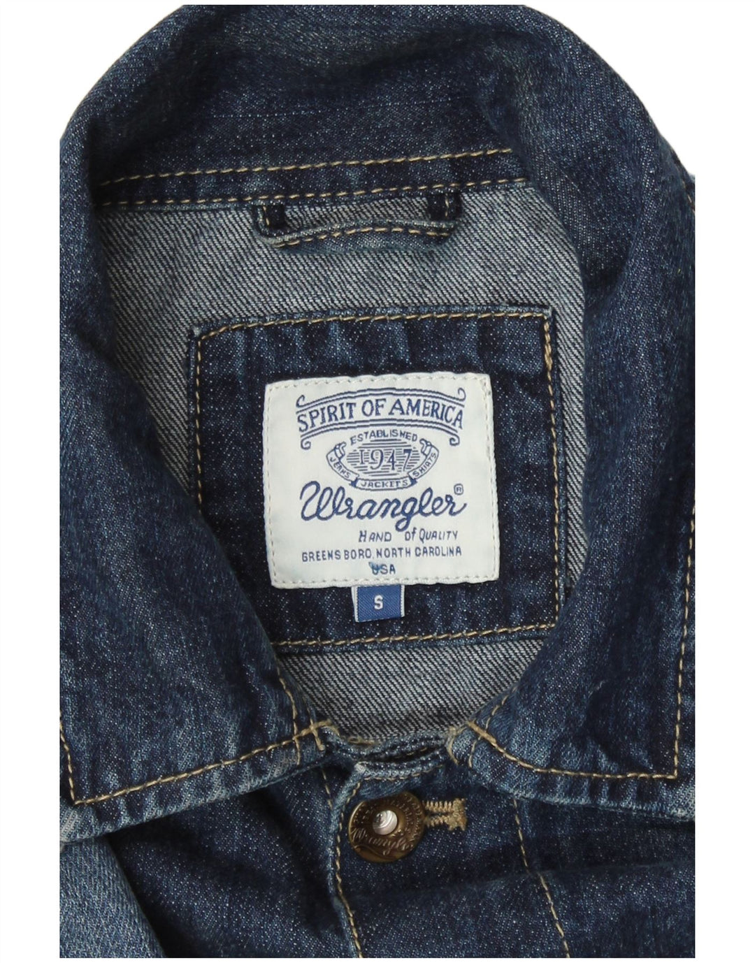 Jaqueta jeans masculina Wrangler Reino Unido 36 pequeno algodão azul marinho