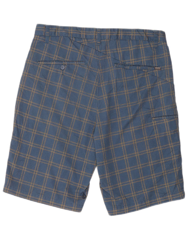 Volcom Mens Chino Shorts W34 Grande Poliéster Xadrez Azul