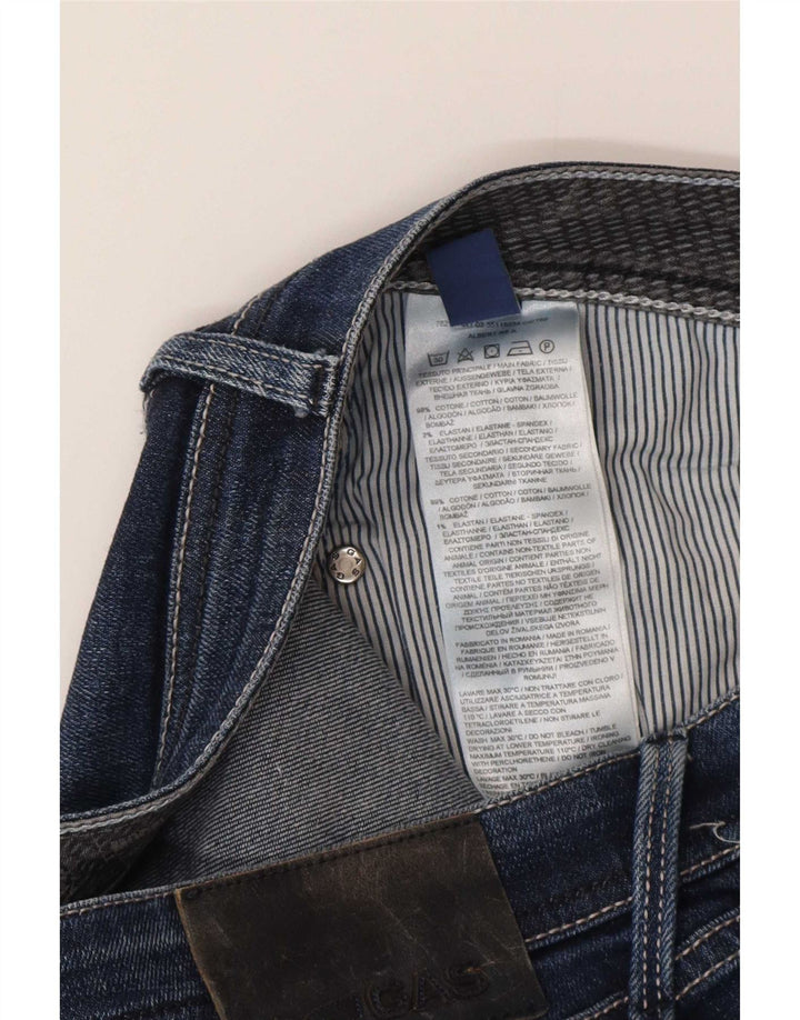 Gas Mens Albert Slim Jeans W32 L34 Azul Algodão