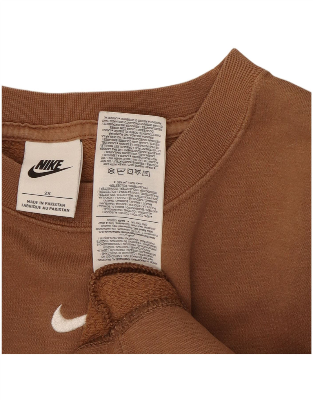 NIKE Womens Oversized Sweatshirt Jumper UK 20 2XL Marrom Algodão