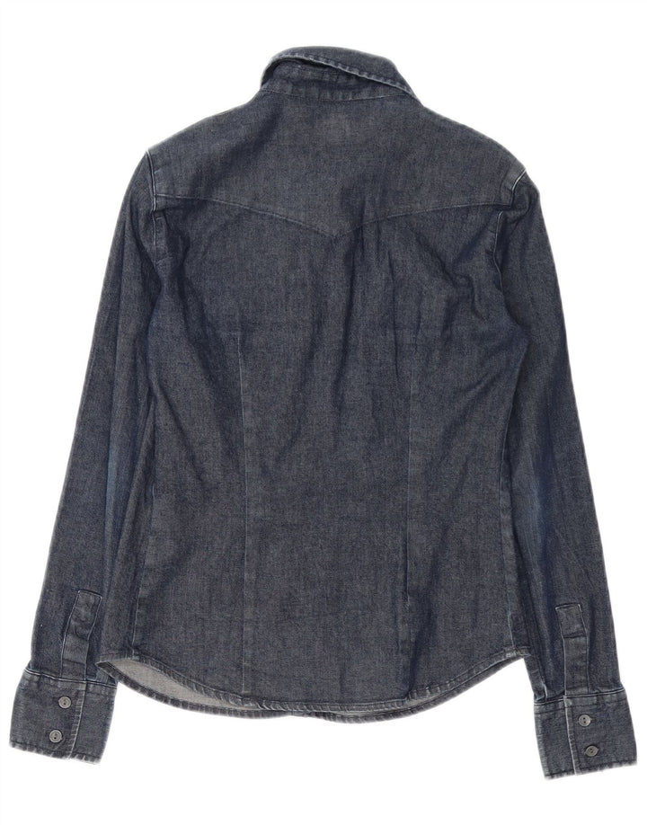 Camisa jeans feminina CALVIN KLEIN JEANS Reino Unido 12 algodão azul marinho médio