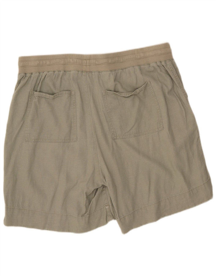 Shorts casuais femininos M&Co UK 20 2XL W38 linho verde