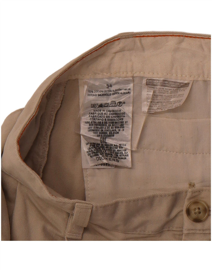 DOCKERS Mens Chino Shorts W34 Grande Algodão Bege