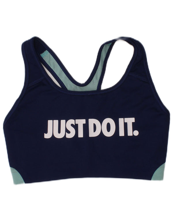 Sutiã esportivo Nike feminino Dri Fit Graphic colete top pequeno azul marinho esportivo