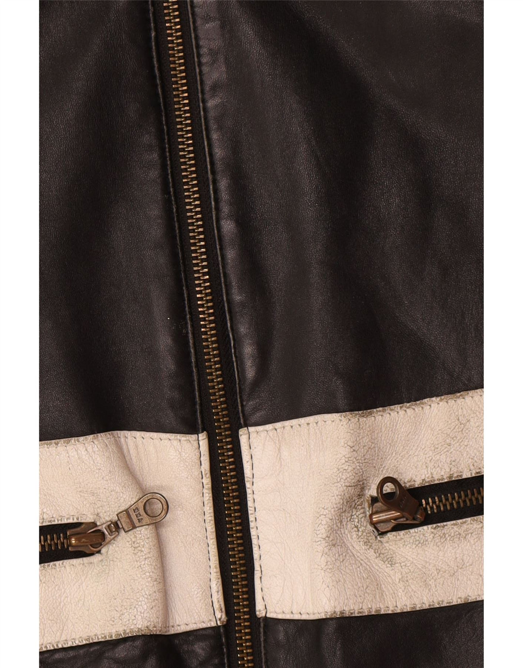 Jaqueta vintage feminina Motorstyle EU 42 grande bloco colorido preto