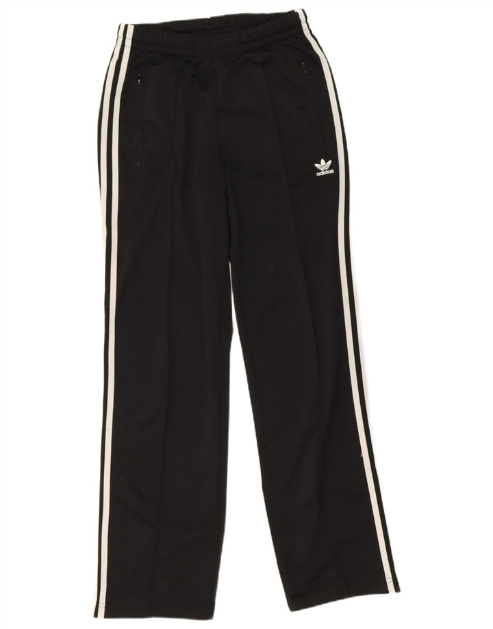 Calça de treino feminina Adidas UK 10 pequena poliéster preto